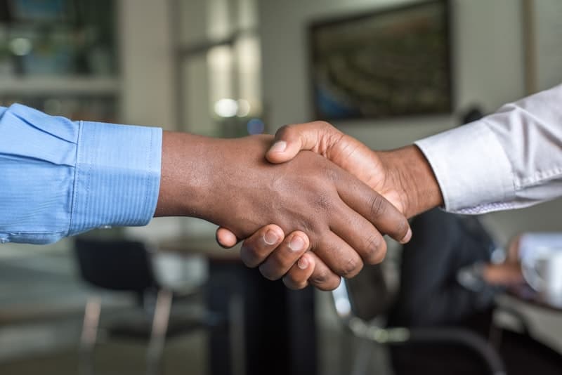 Handshake after a successful job offer