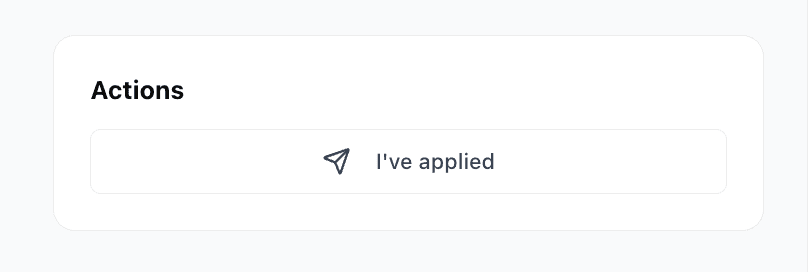 Job card with the I have applied button and a rejection feedback option
